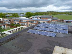 Solar panels on school roof